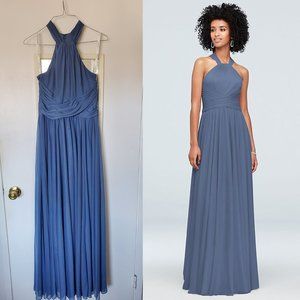 High-Neck Mesh Bridesmaid Dress